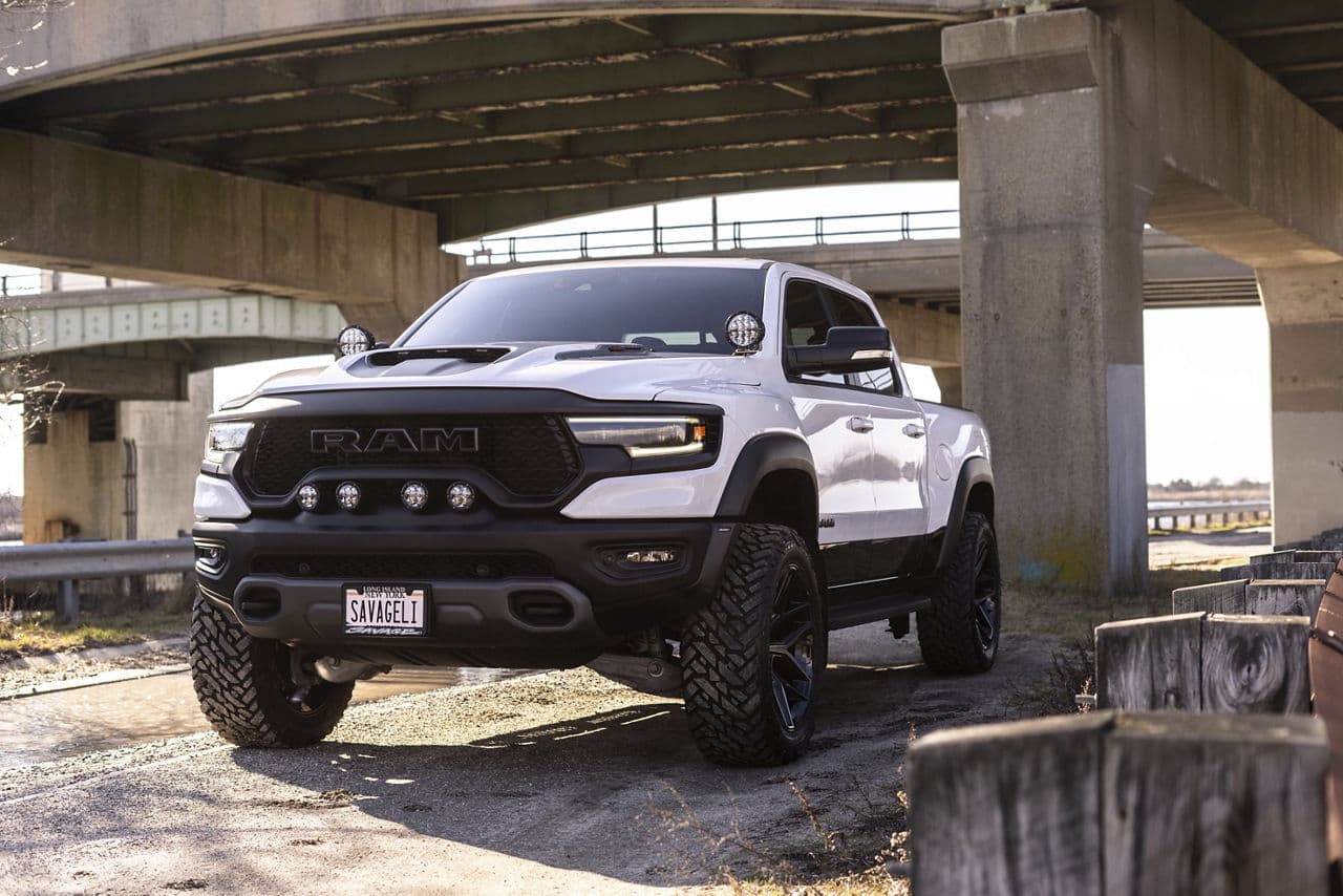 Detail view of 2022 Ram 1500 TRX with wheels
