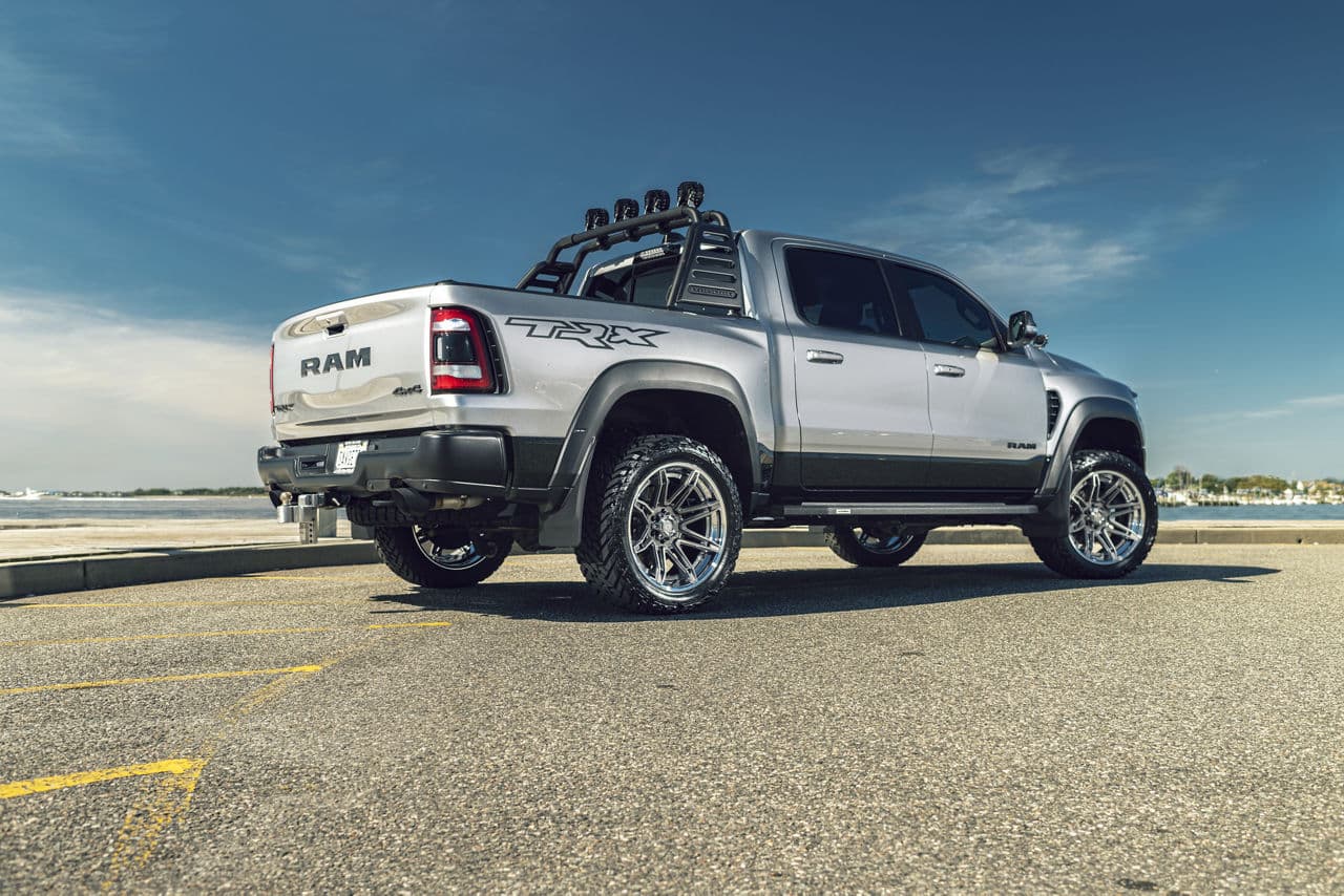 Side profile of 2022 Ram 1500 TRX with wheels