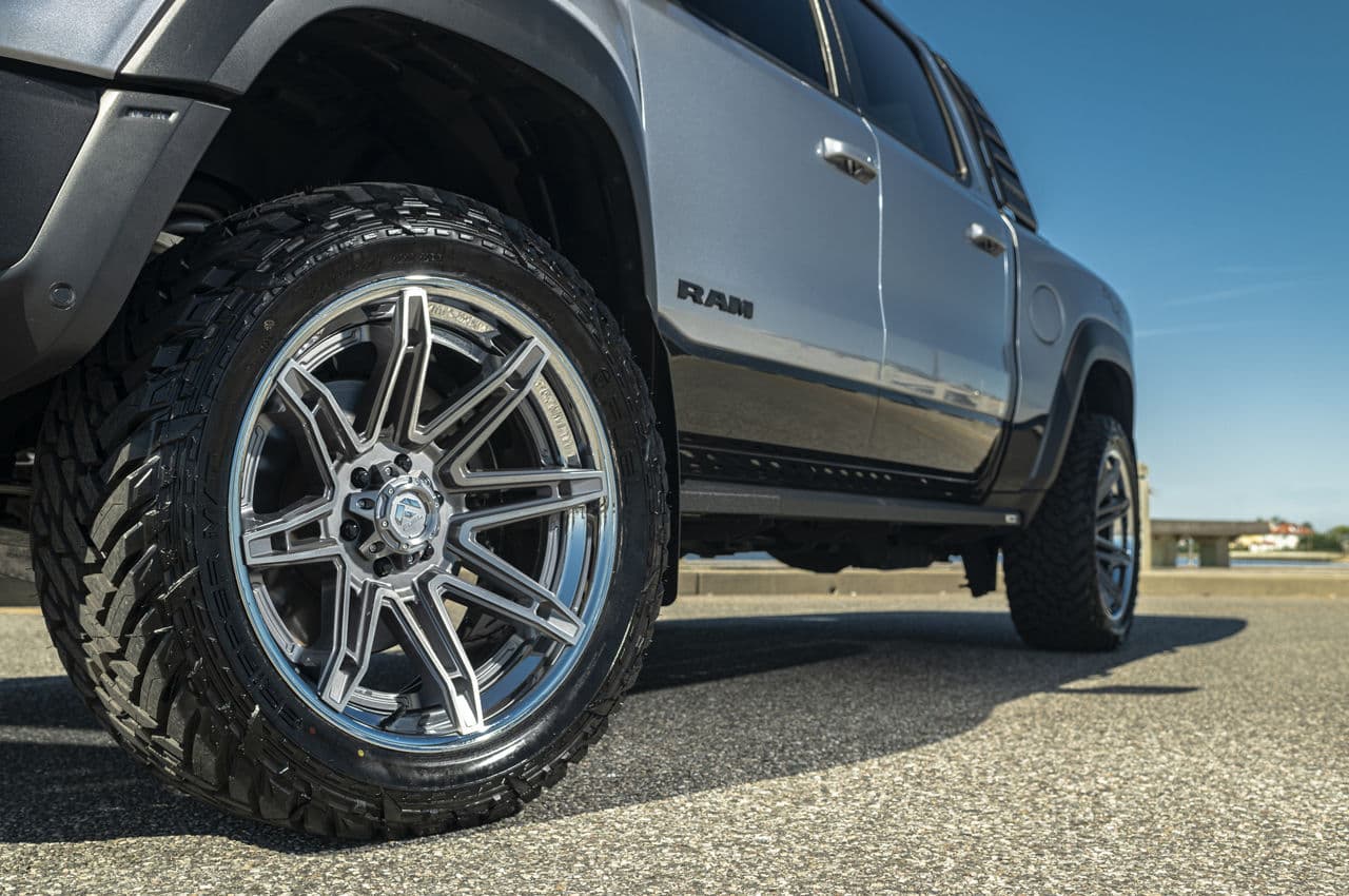 Rear view of 2022 Ram 1500 TRX with wheels