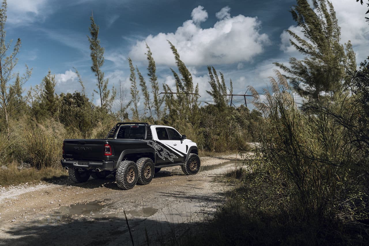 Side profile of 2022 Ram TRX 6X6 with truck suv wheels