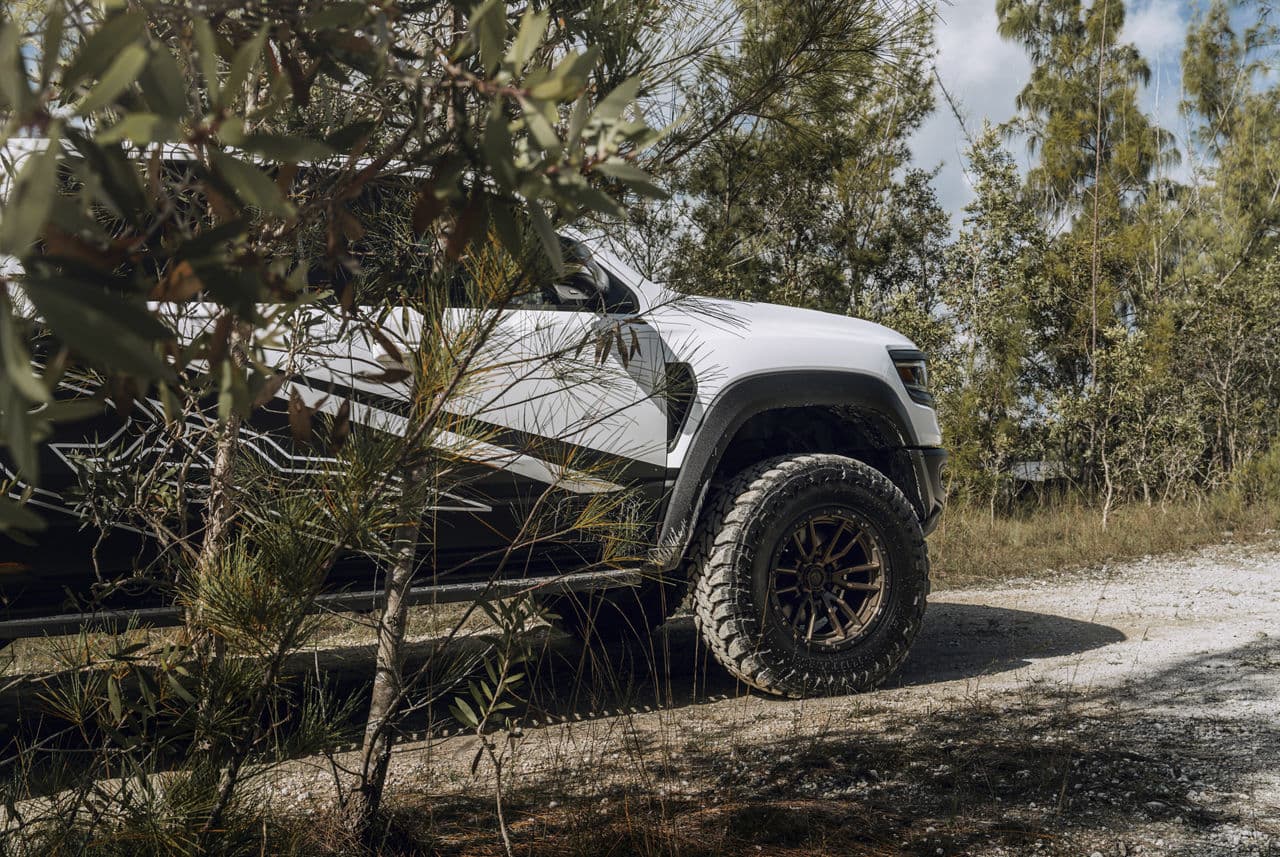 Detail view of 2022 Ram TRX 6X6 with truck suv wheels