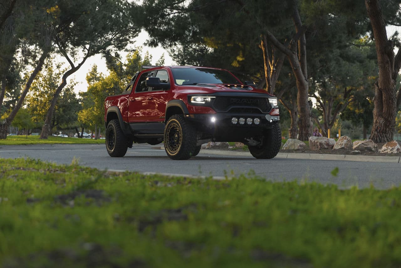 Rear view of 2022 Ram TRX with wheels