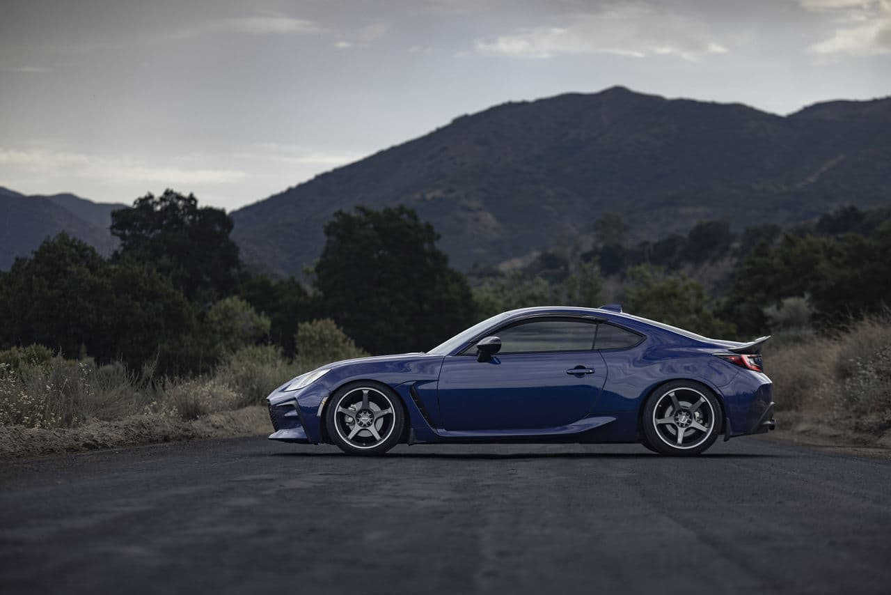 Rear view of 2022 Toyota GR86 with tuner wheels