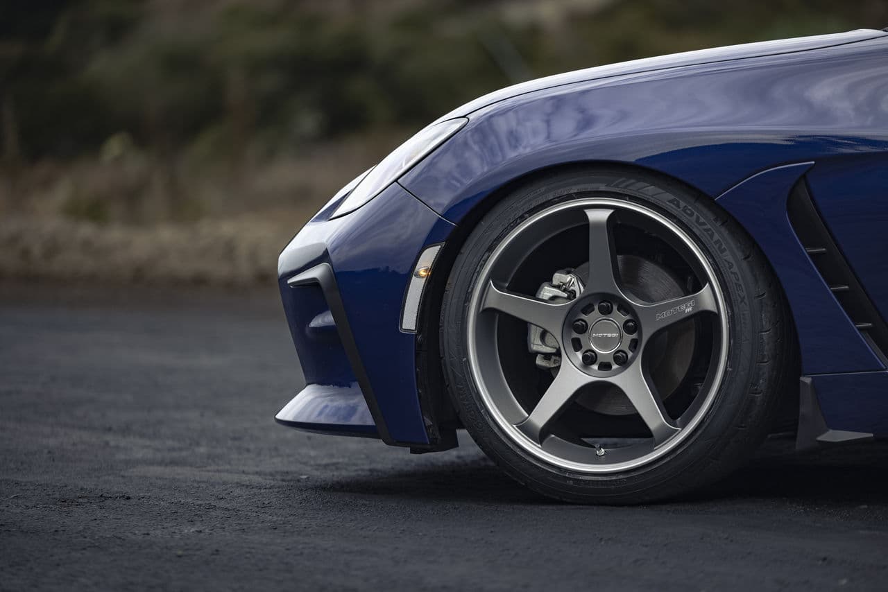 Detail view of 2022 Toyota GR86 with tuner wheels