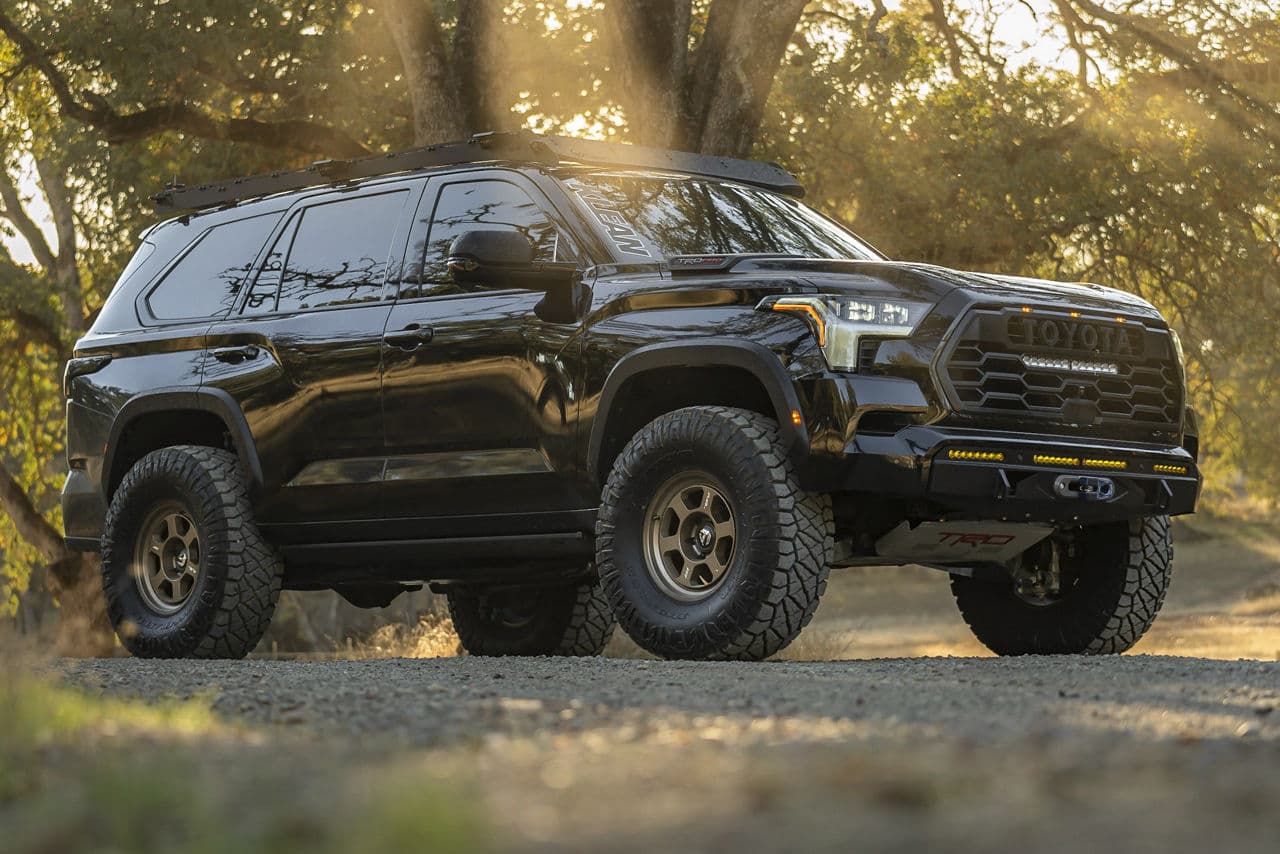 Front view of 2022 Toyota Sequoia with truck suv wheels