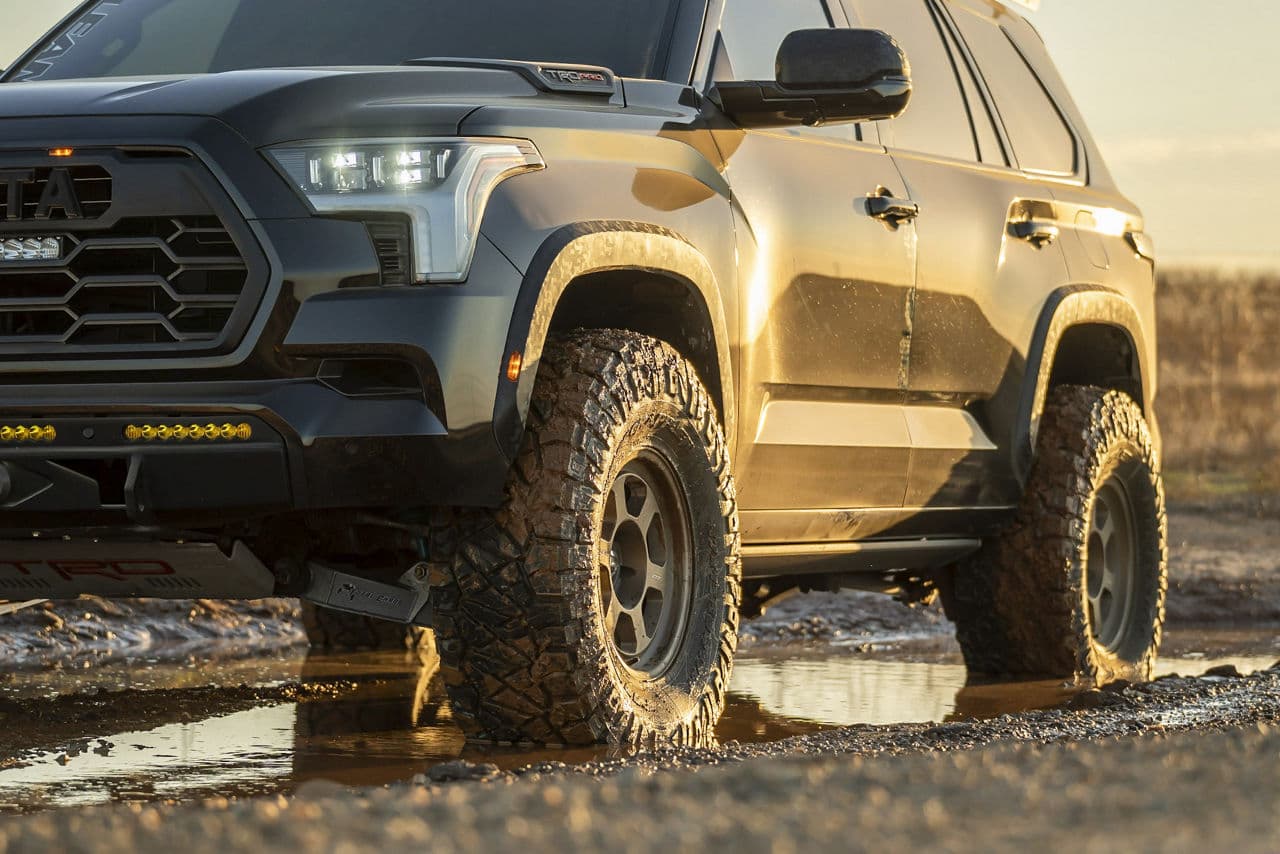Rear view of 2022 Toyota Sequoia with truck suv wheels