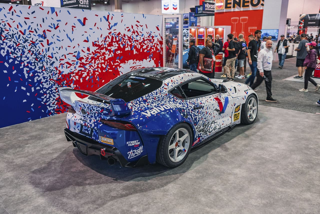 Rear view of 2022 Toyota Supra with wheels