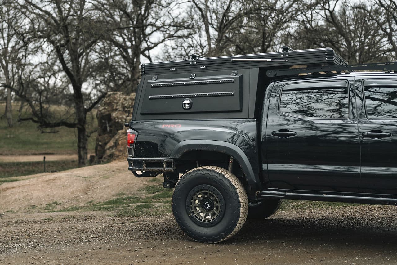 Side profile of 2022 Toyota Tacoma with vehicle wraps