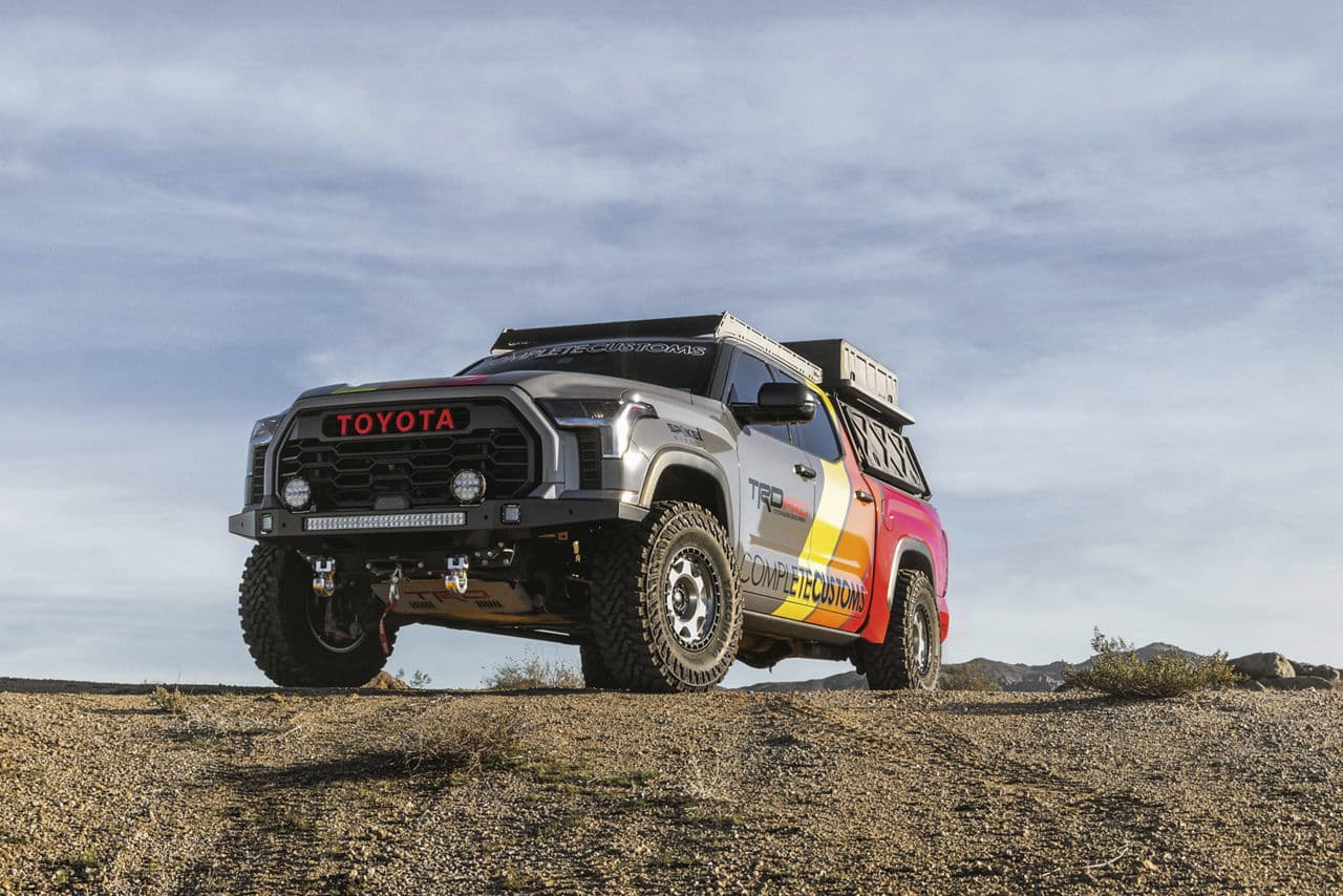 Front view of 2022 Toyota Tundra with truck suv wheels