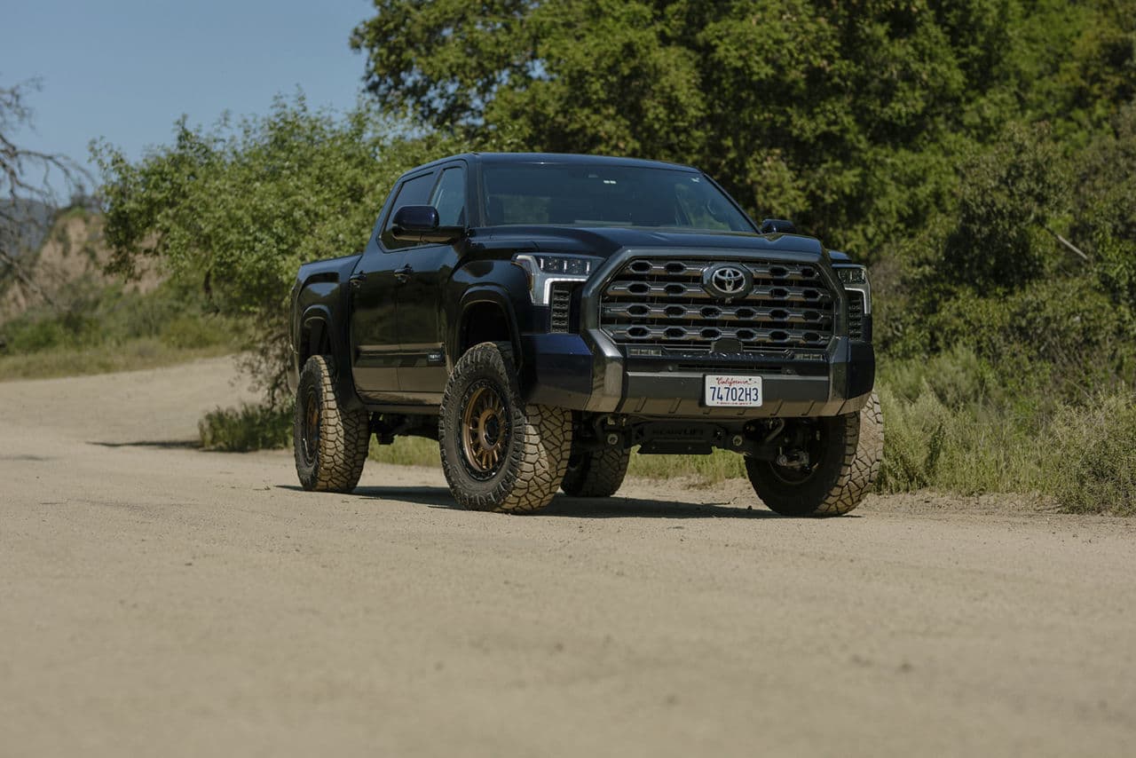Front view of 2022 Toyota Tundra with wheels