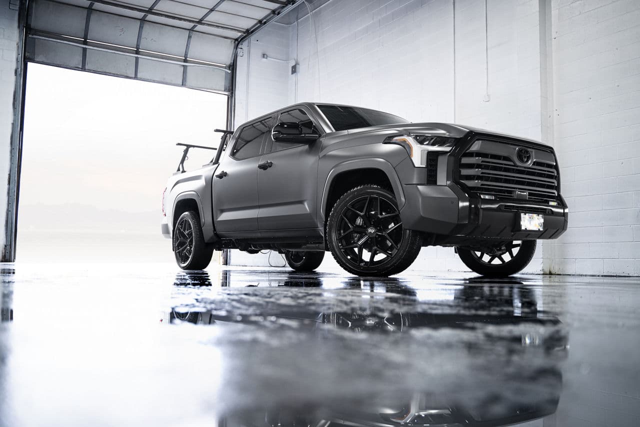 Rear view of 2022 Toyota Tundra with wheels