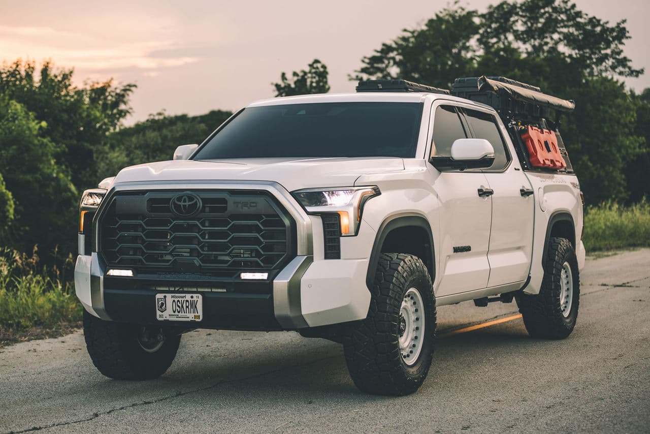 Front view of 2022 Toyota Tundra with wheels