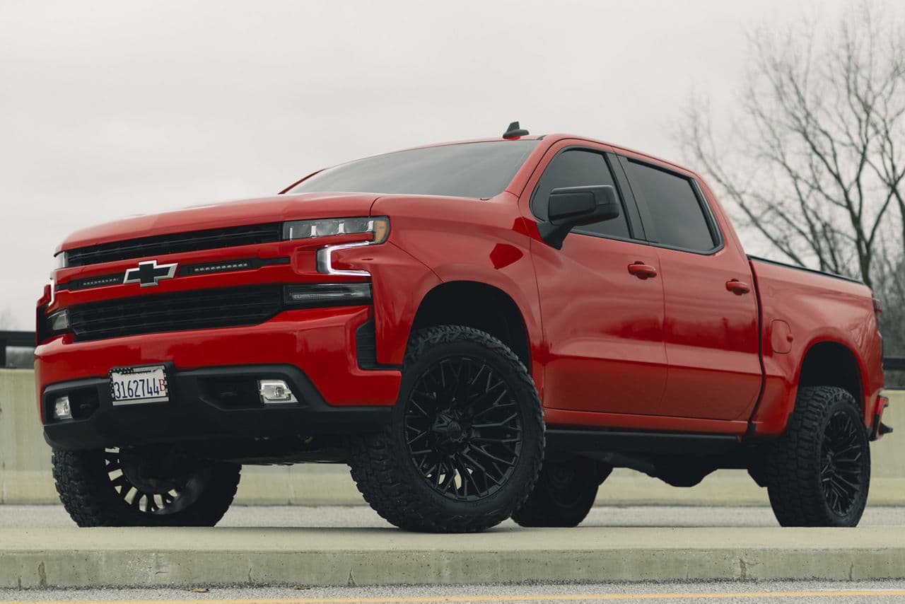Interior of 2023 Chevrolet Silverado with truck and suv wheels