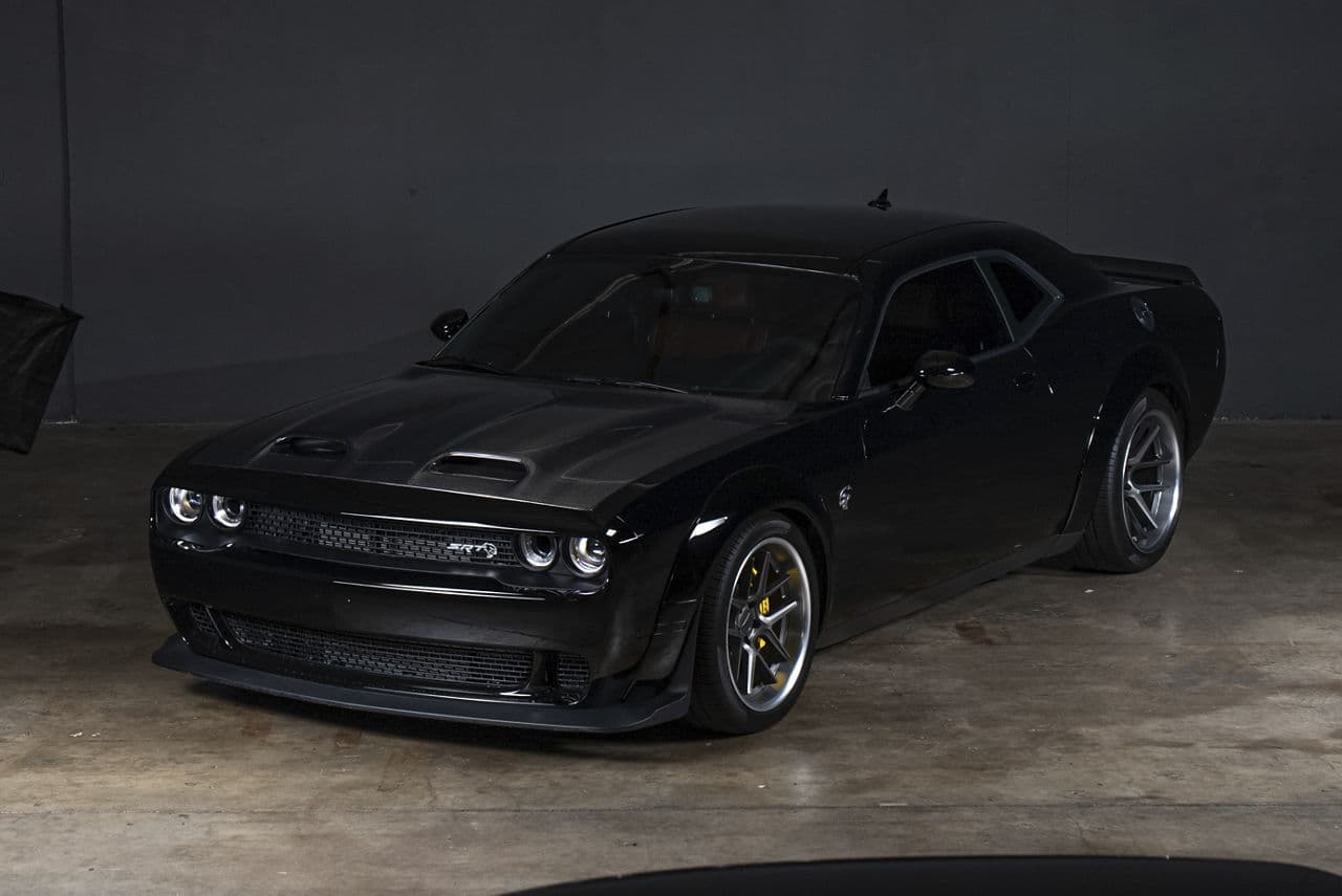Rear view of 2023 Dodge Challenger Hellcat Jailbreak with wheels