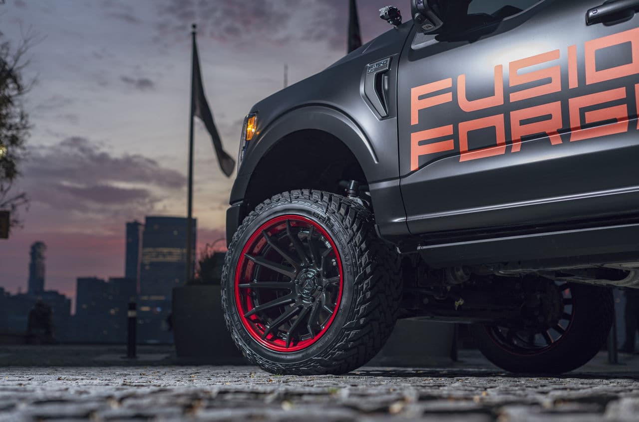Rear view of 2023 Ford F150 with wheels