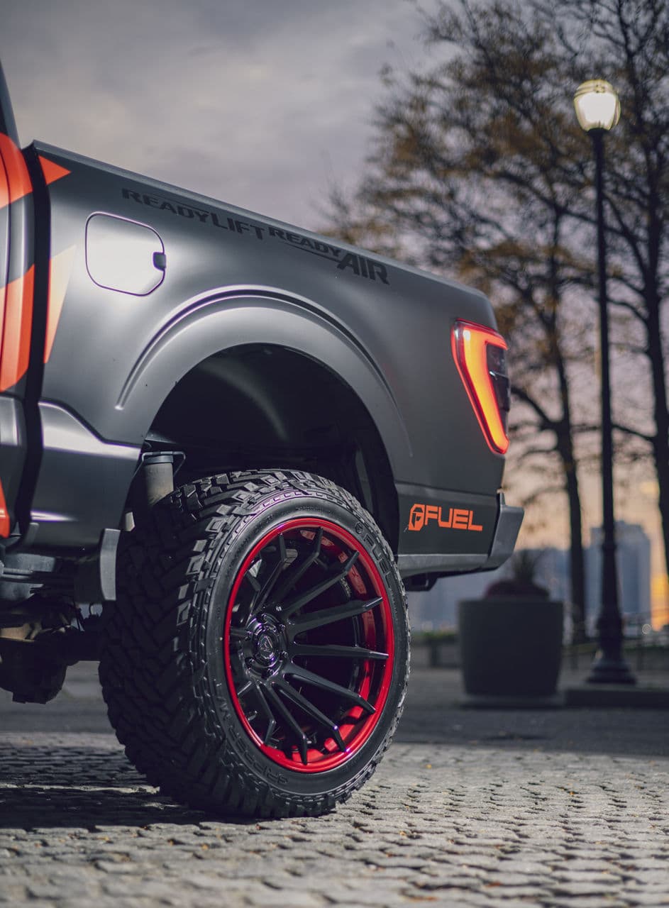 Interior of 2023 Ford F150 with wheels