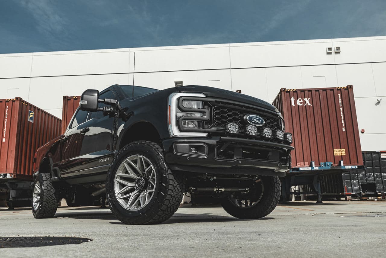 Side profile of 2023 Ford F250 with truck suv wheels