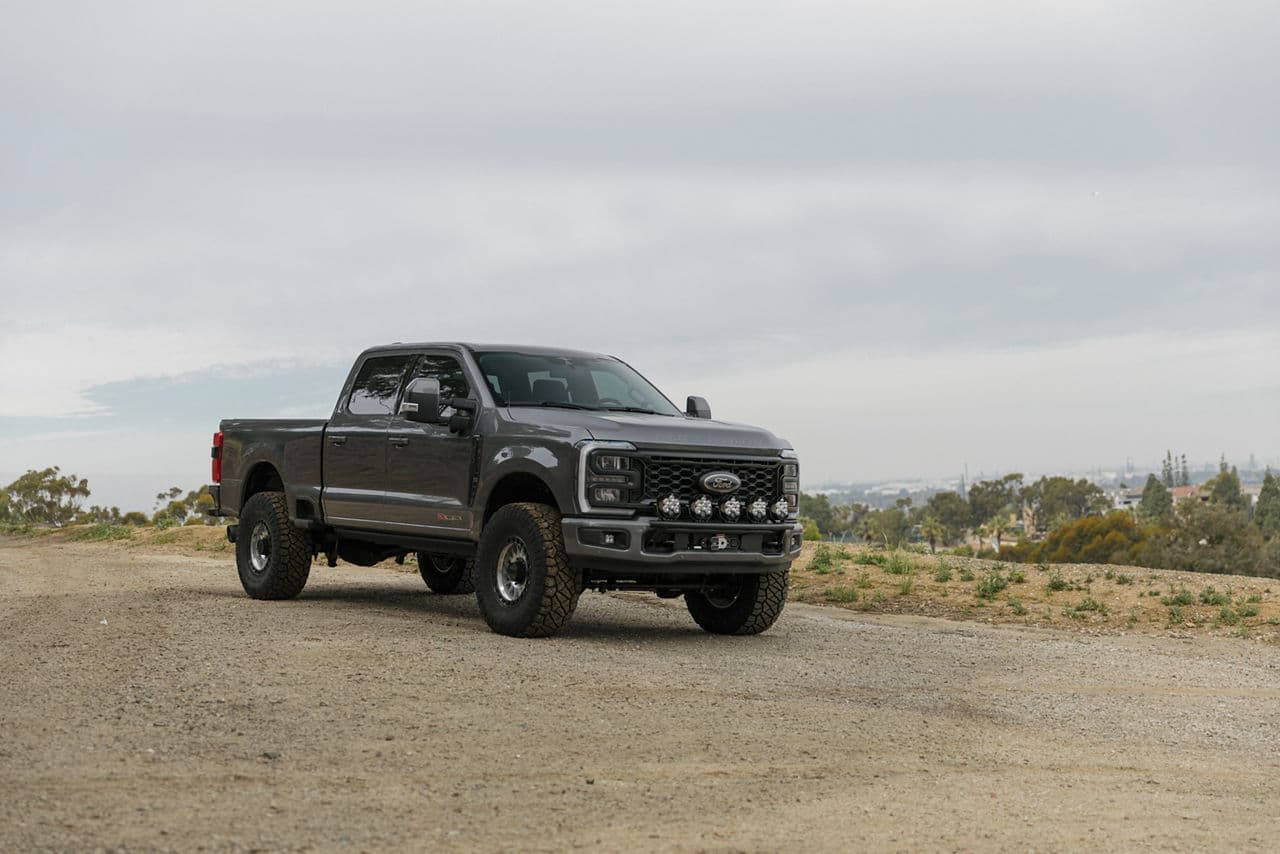 Front view of 2023 Ford F250 with wheels