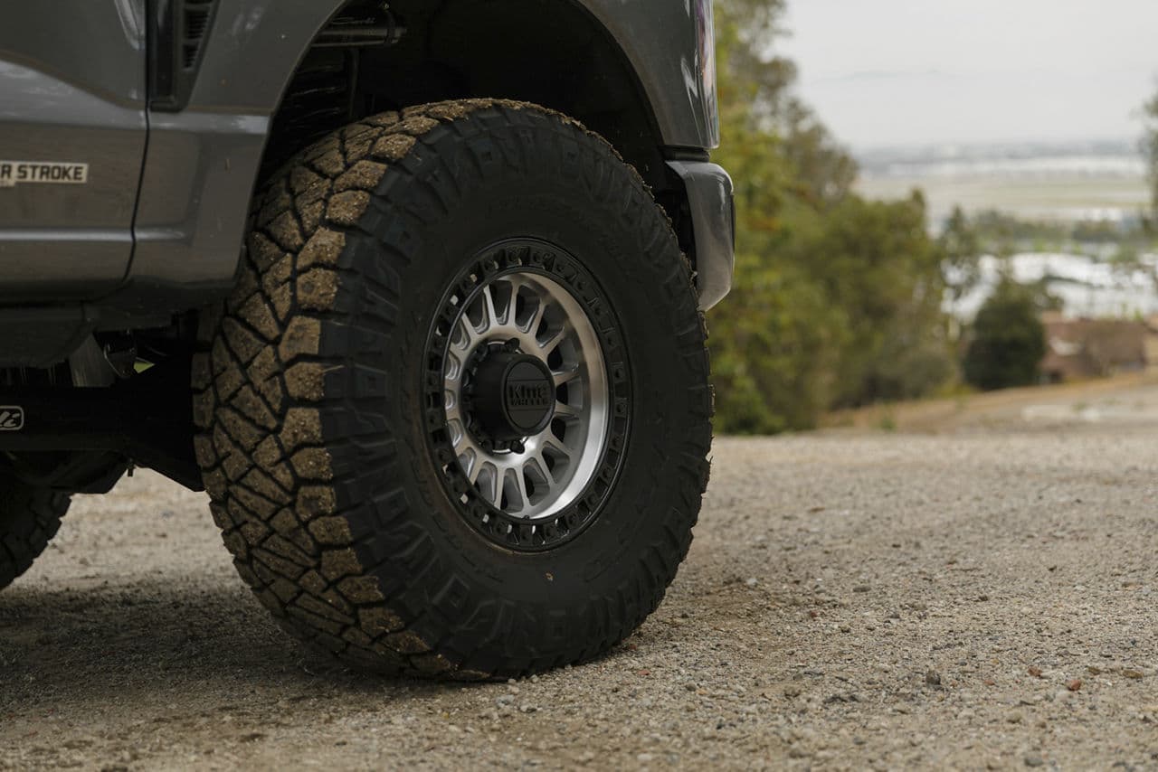 Rear view of 2023 Ford F250 with wheels