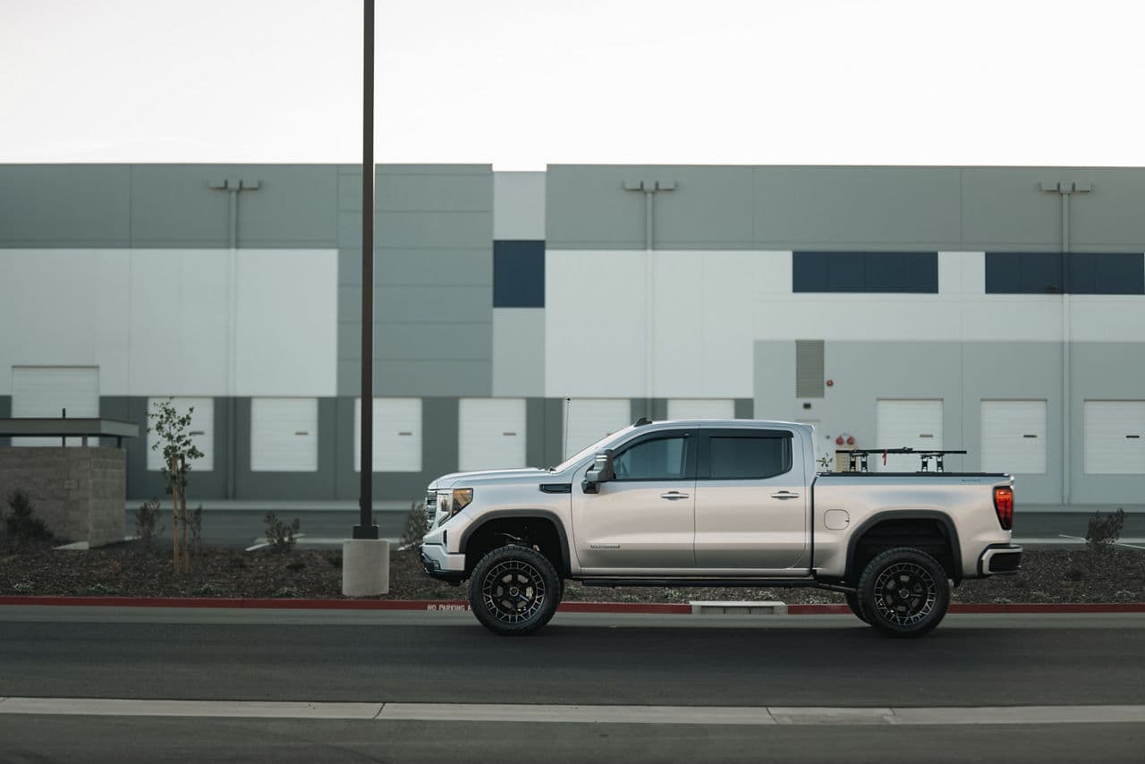 Interior of 2023 GMC Sierra Denali with truck suv wheels