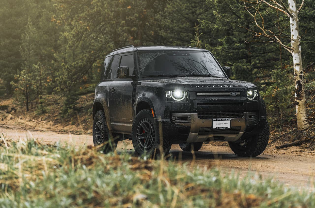 Side profile of 2023 Land Rover Defender 90 with truck suv wheels