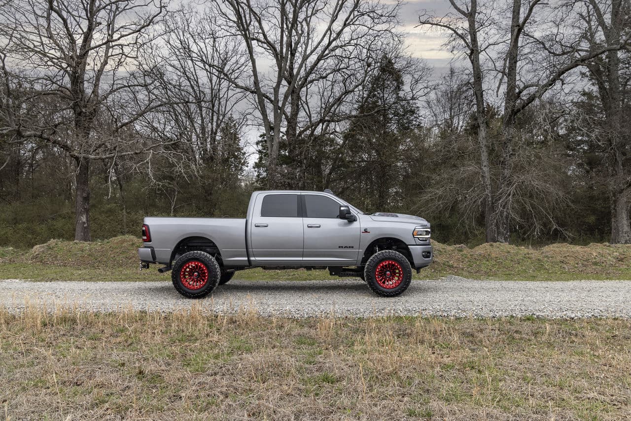 Rear view of 2023 Ram 2500 with wheels