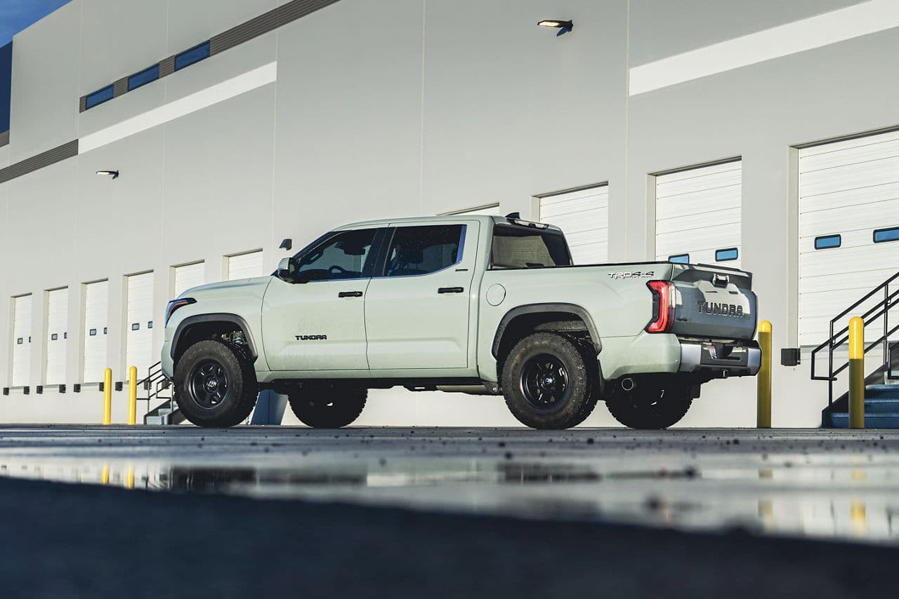 Front view of 2023 Toyota Tundra with truck suv wheels
