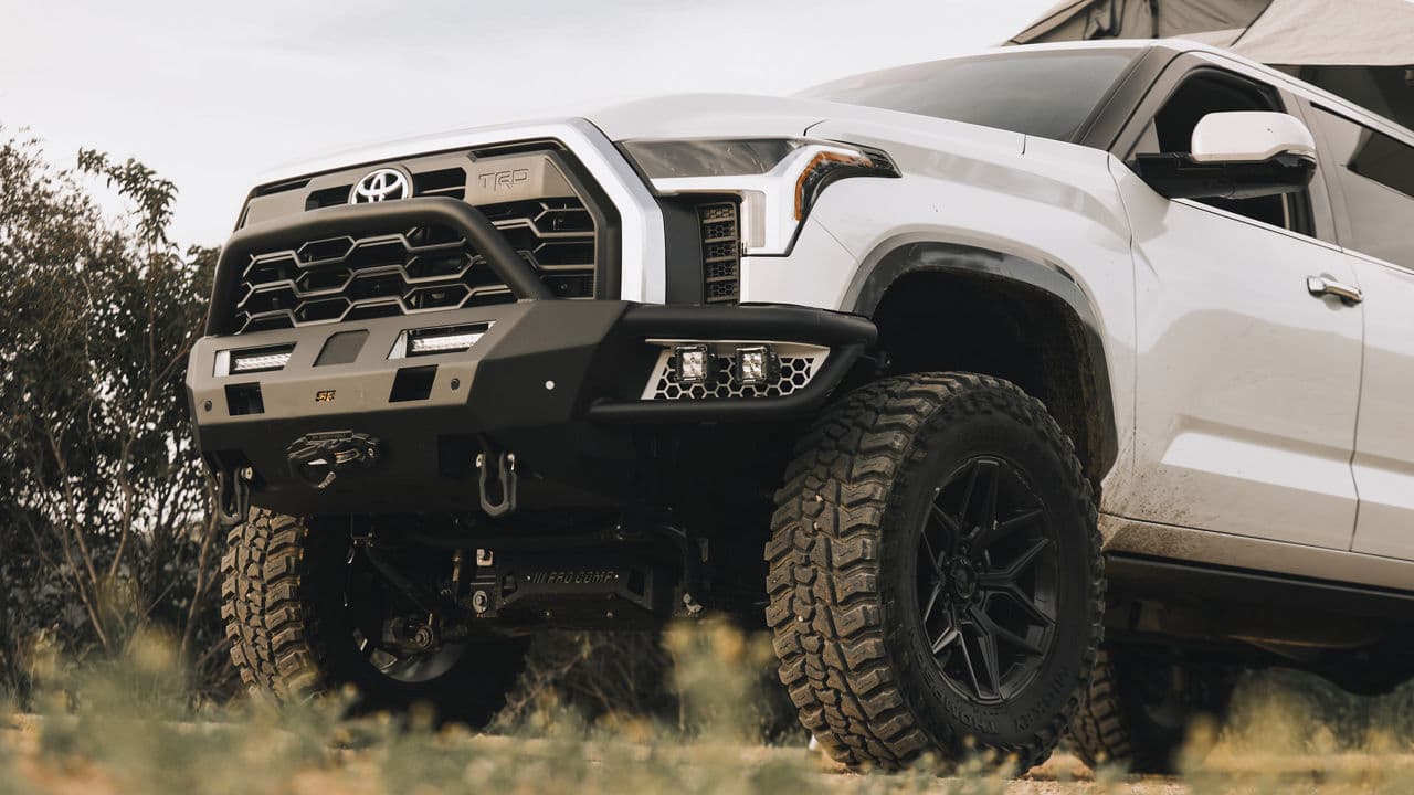Rear view of 2023 Toyota Tundra with wheels