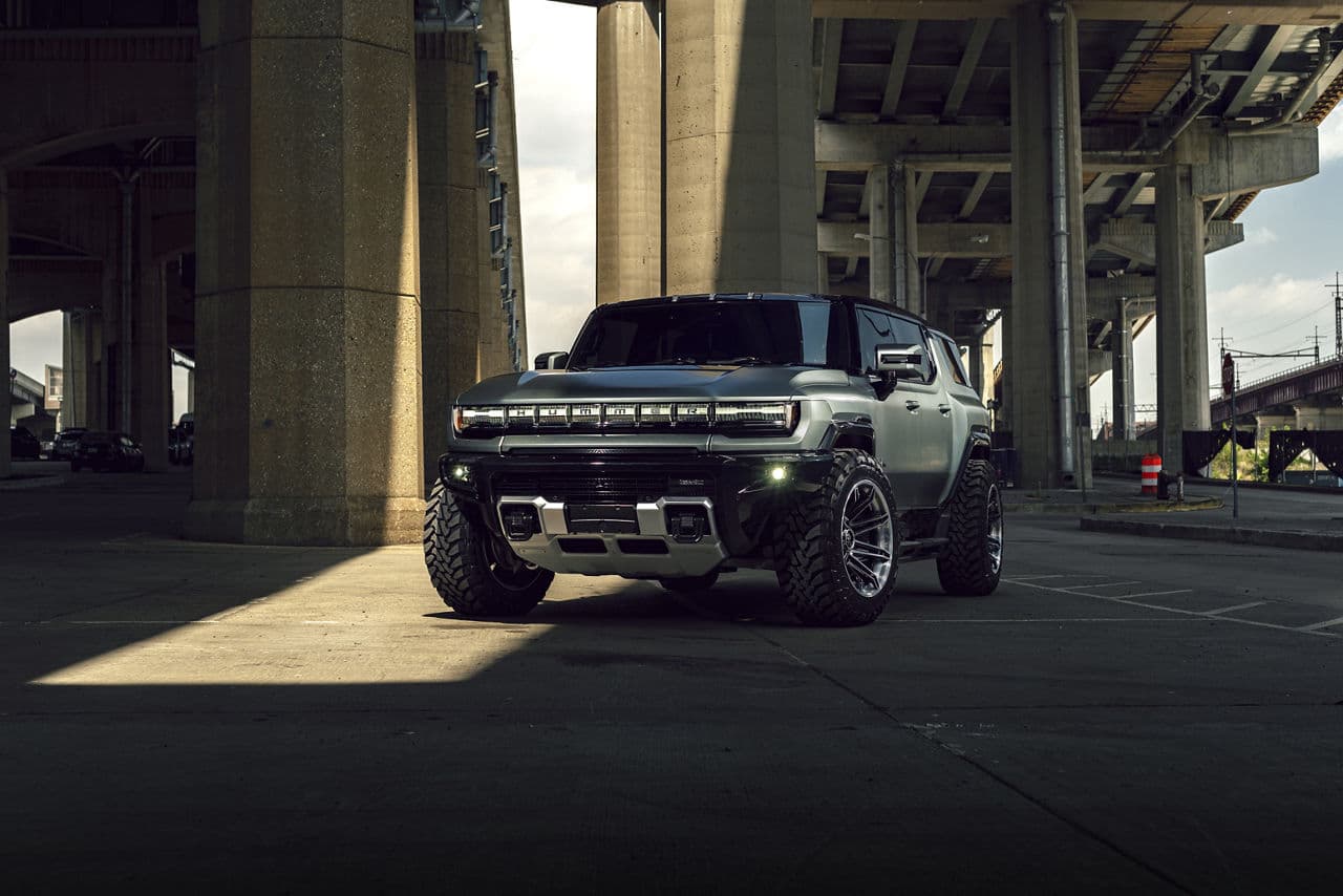 Front view of 2024 GMC Hummer EV with wheels