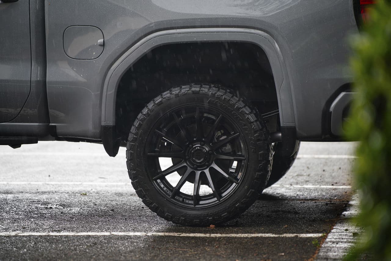 Interior of 2024 GMC Sierra 1500 AT4 with truck suv wheels