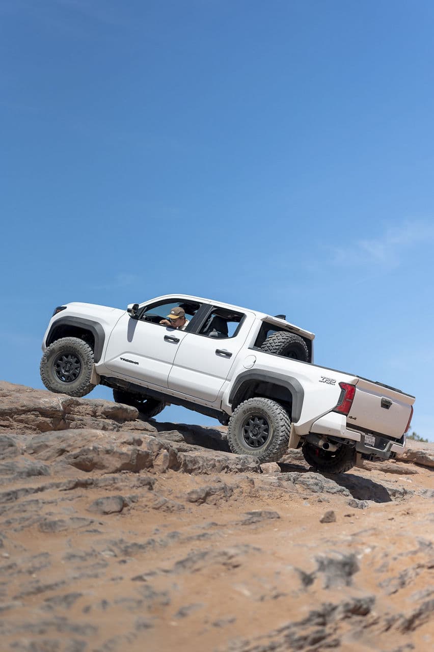 Rear view of 2024 Toyota Tacoma with wheels