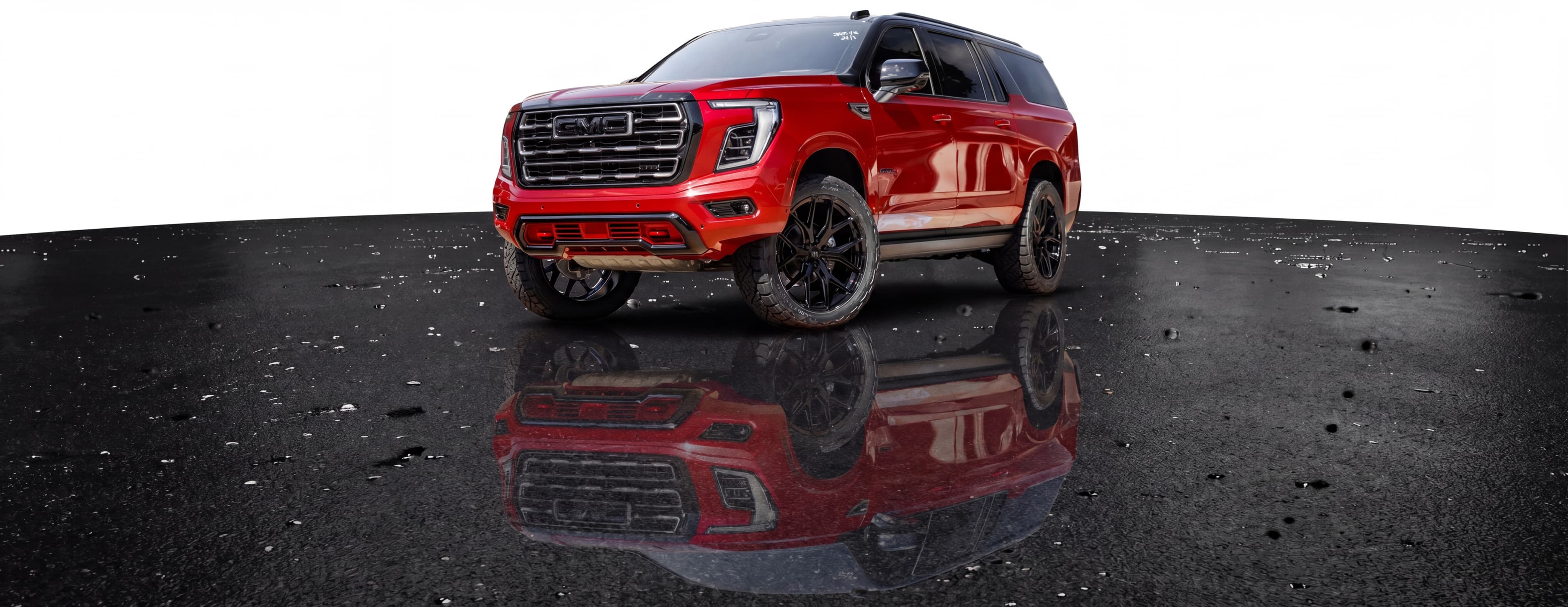 Custom truck with lift kit, aftermarket wheels, and vinyl wrap at Metroplex Customs