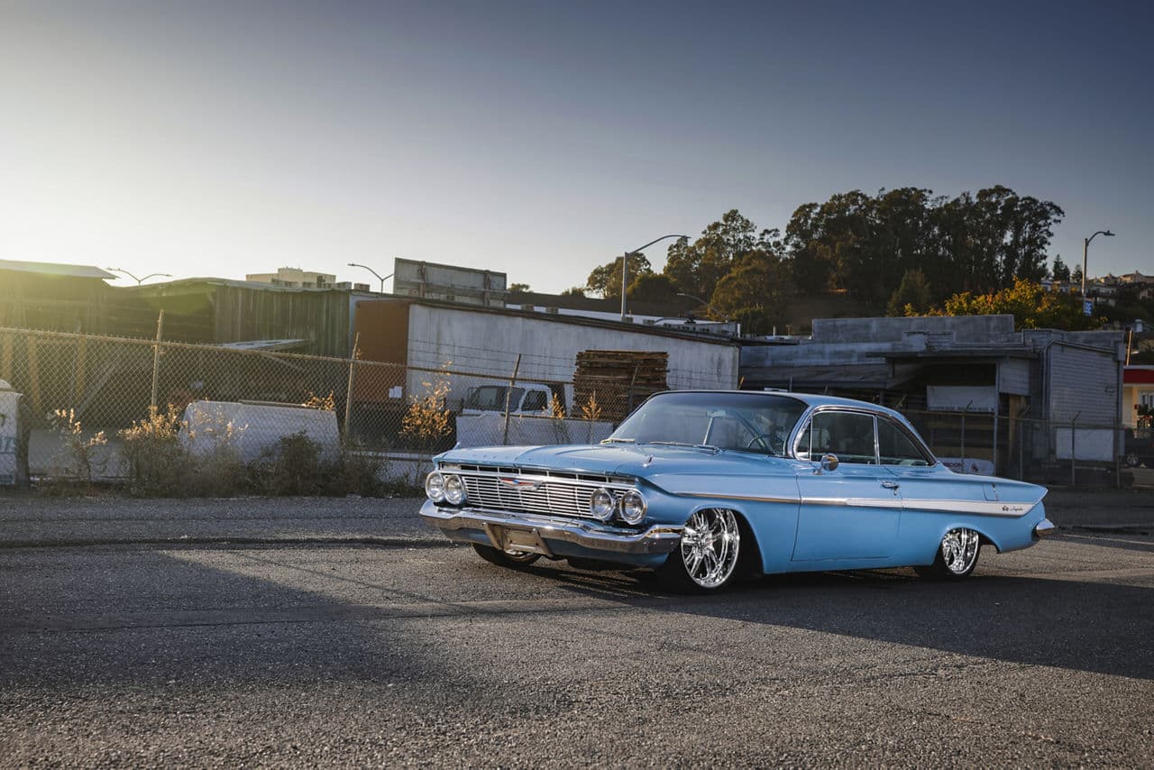 Front view of 1961 Chevrolet Impala with wheels
