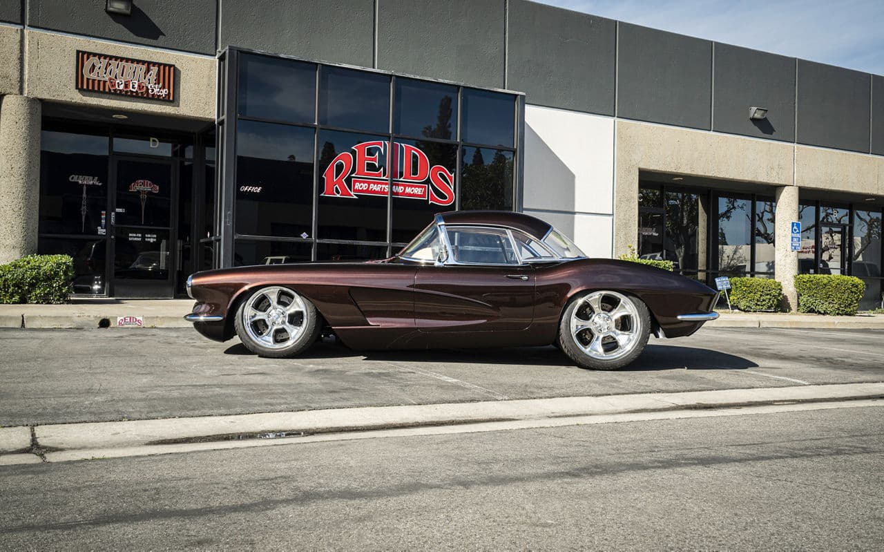Rear view of 1962 Chevrolet Corvette with wheels