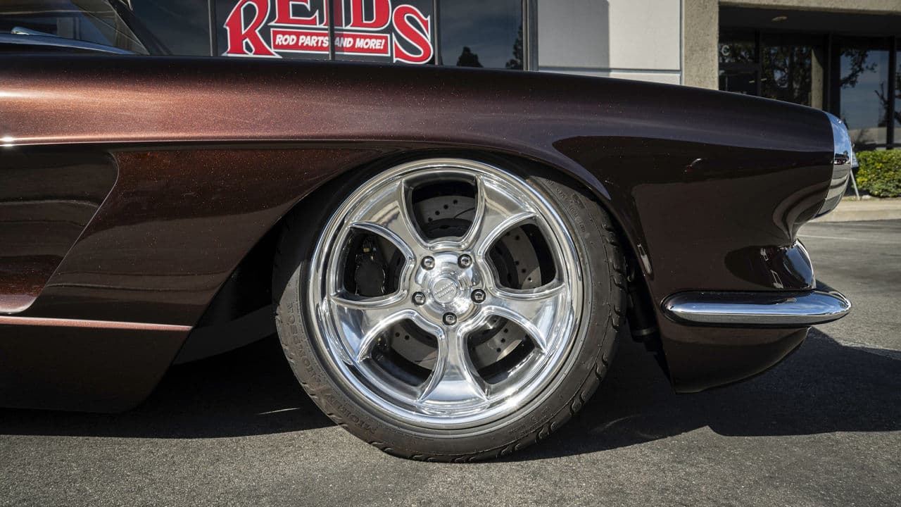 Interior of 1962 Chevrolet Corvette with wheels