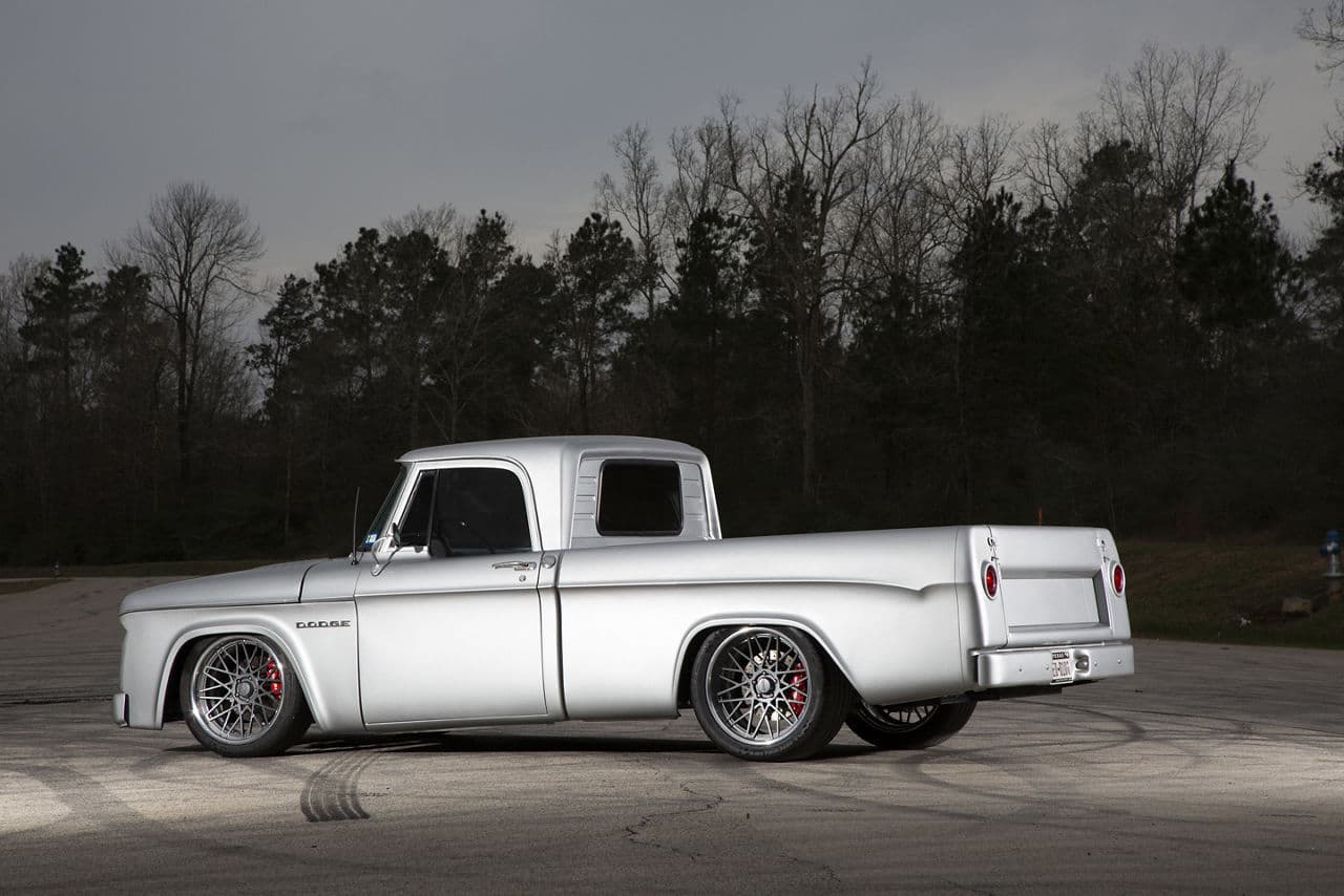 Front view of 1962 Dodge D100 with wheels