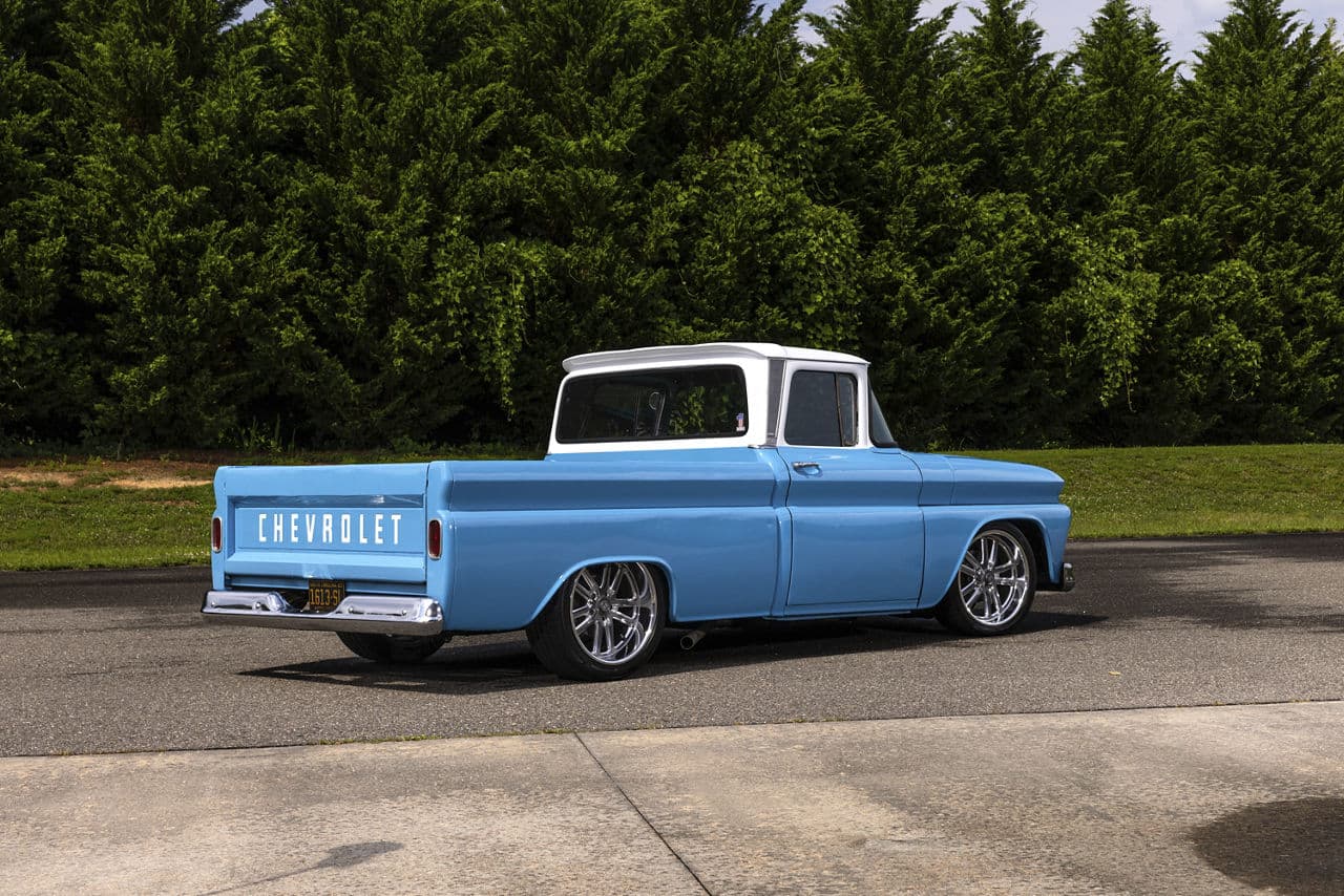 Interior of 1963 Chevrolet C10 with wheels
