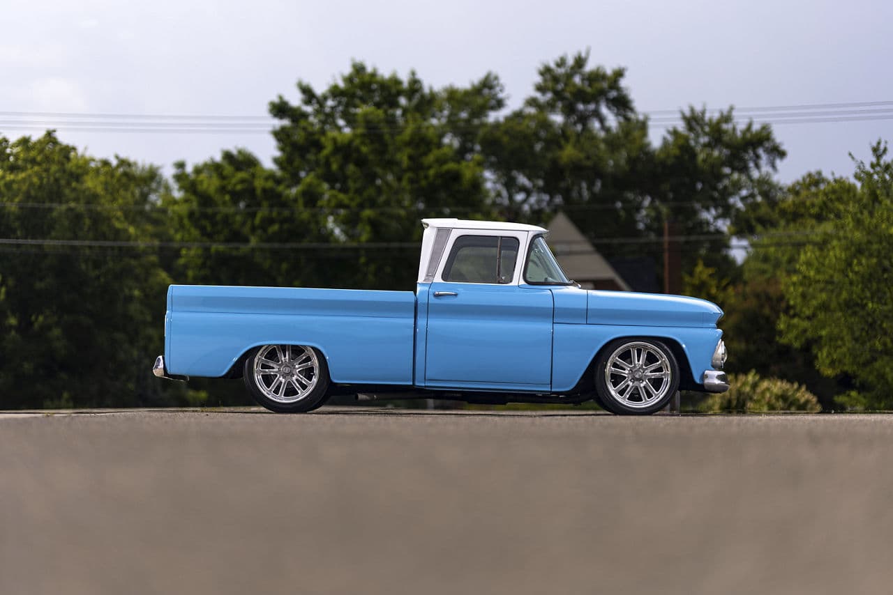 Detail view of 1963 Chevrolet C10 with wheels