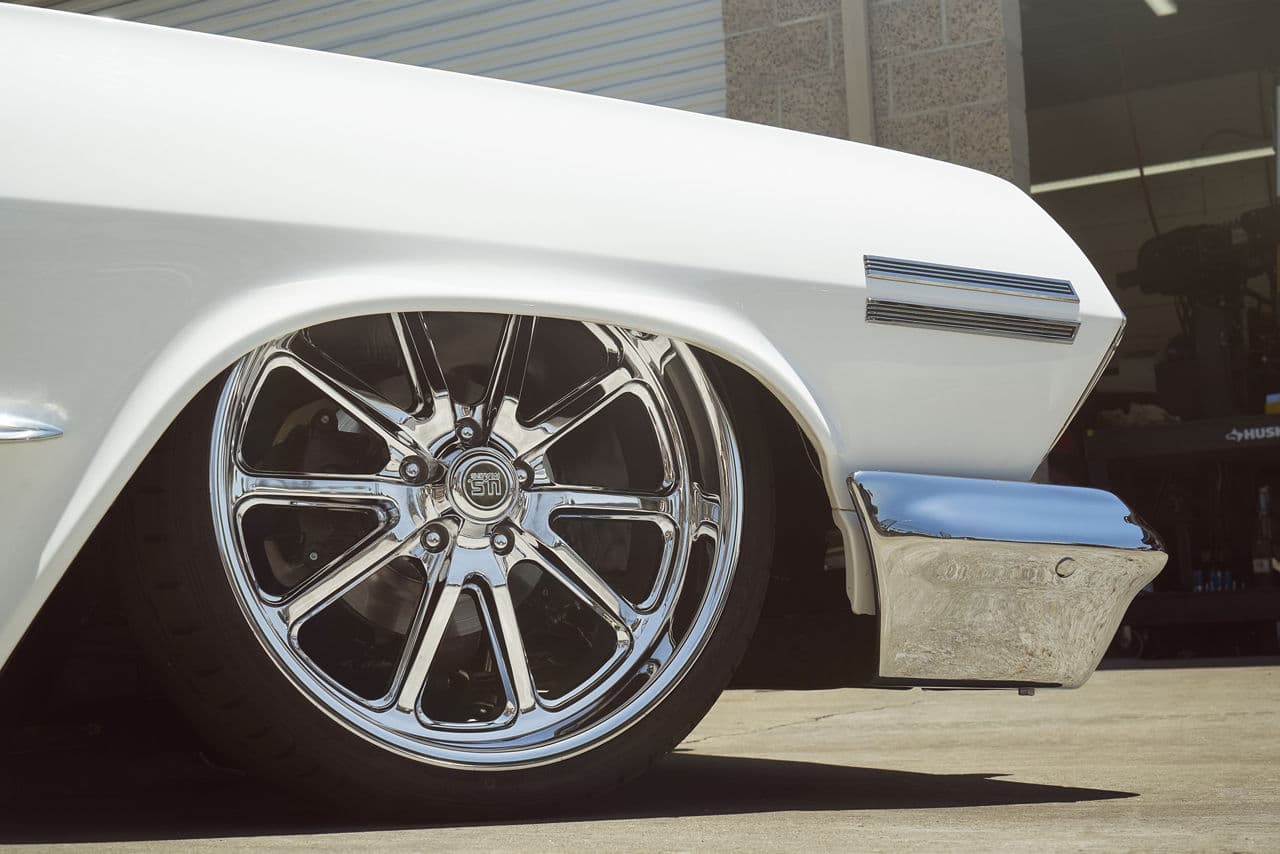Detail view of 1963 Chevrolet Impala with wheels