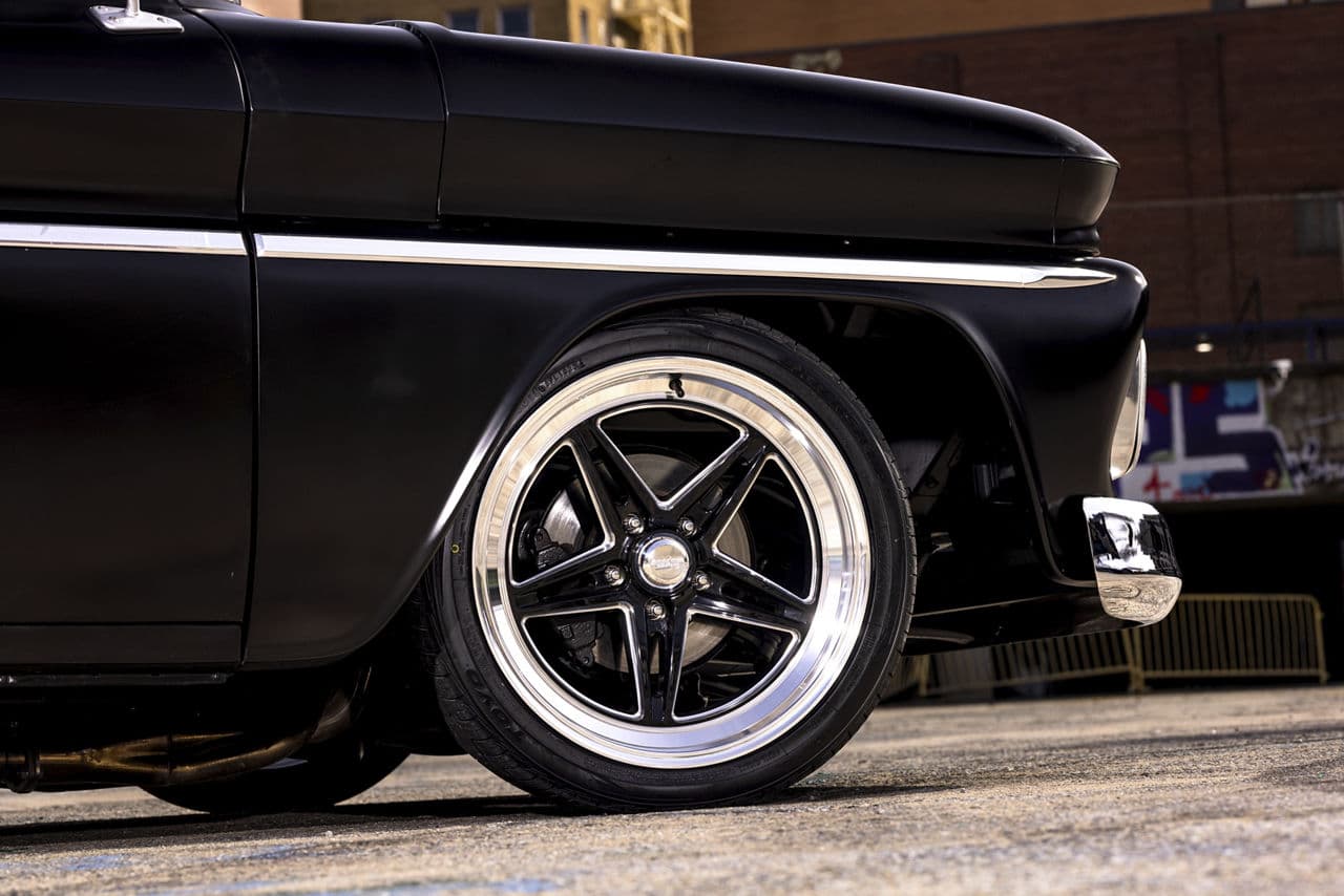Interior of 1964 Chevrolet C10 with wheels