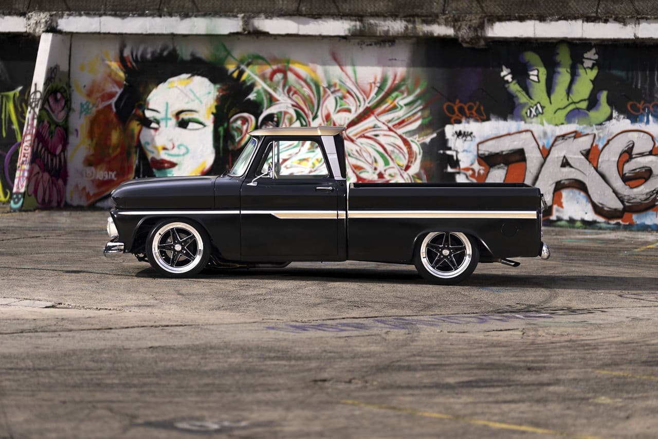 Detail view of 1964 Chevrolet C10 with wheels