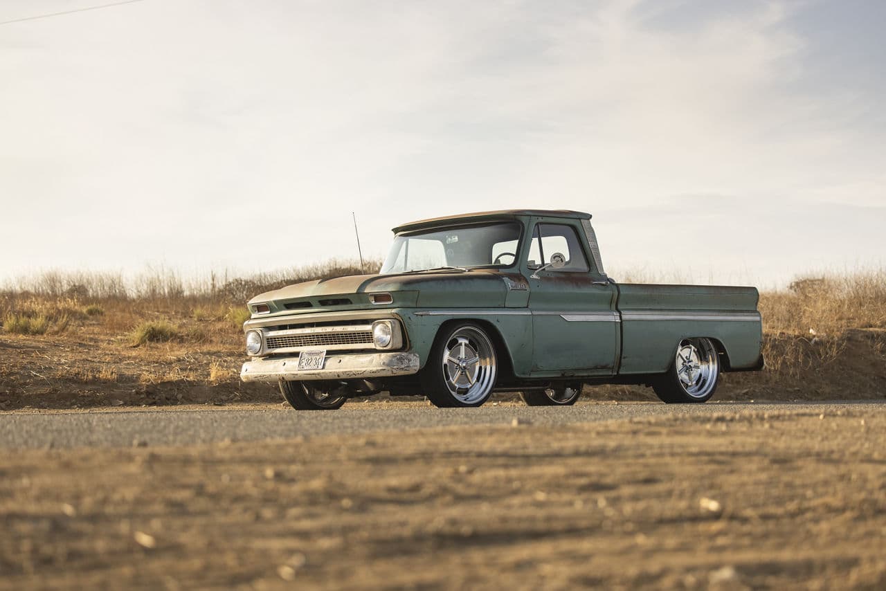 Front view of 1965 Chevrolet C10 with wheels