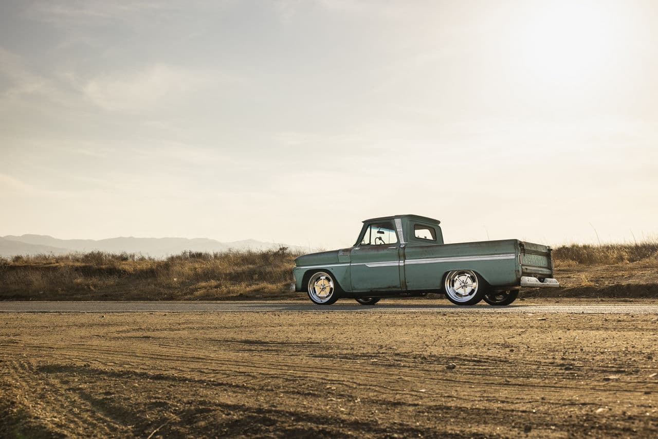 Interior of 1965 Chevrolet C10 with wheels