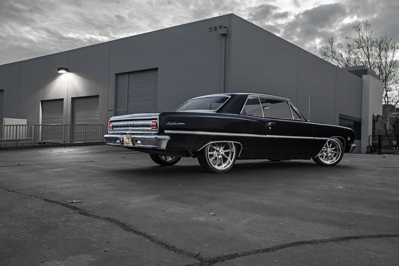 Front view of 1965 Chevrolet Malibu with wheels