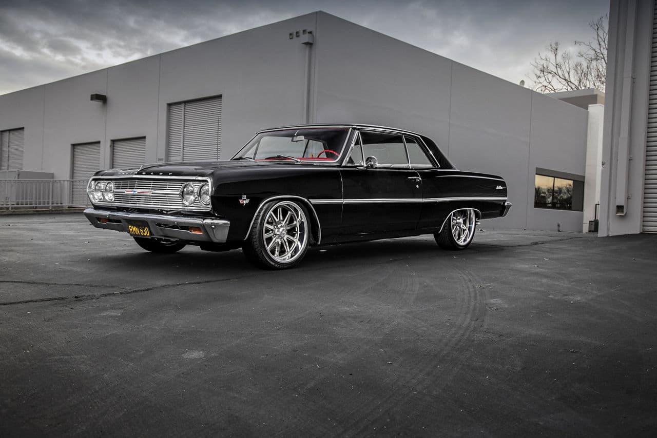 Detail view of 1965 Chevrolet Malibu with wheels