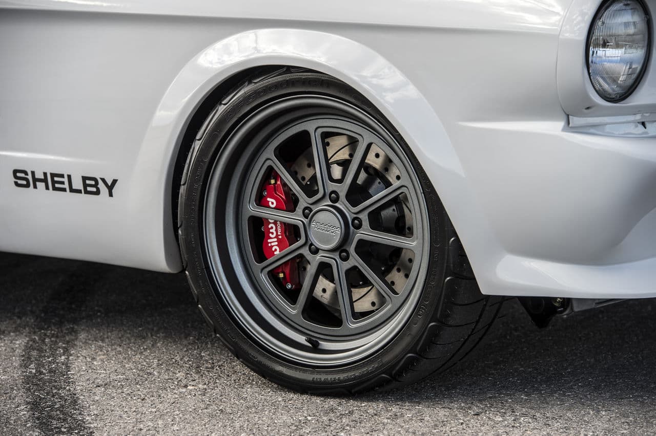 Rear view of 1965 Ford Mustang with wheels