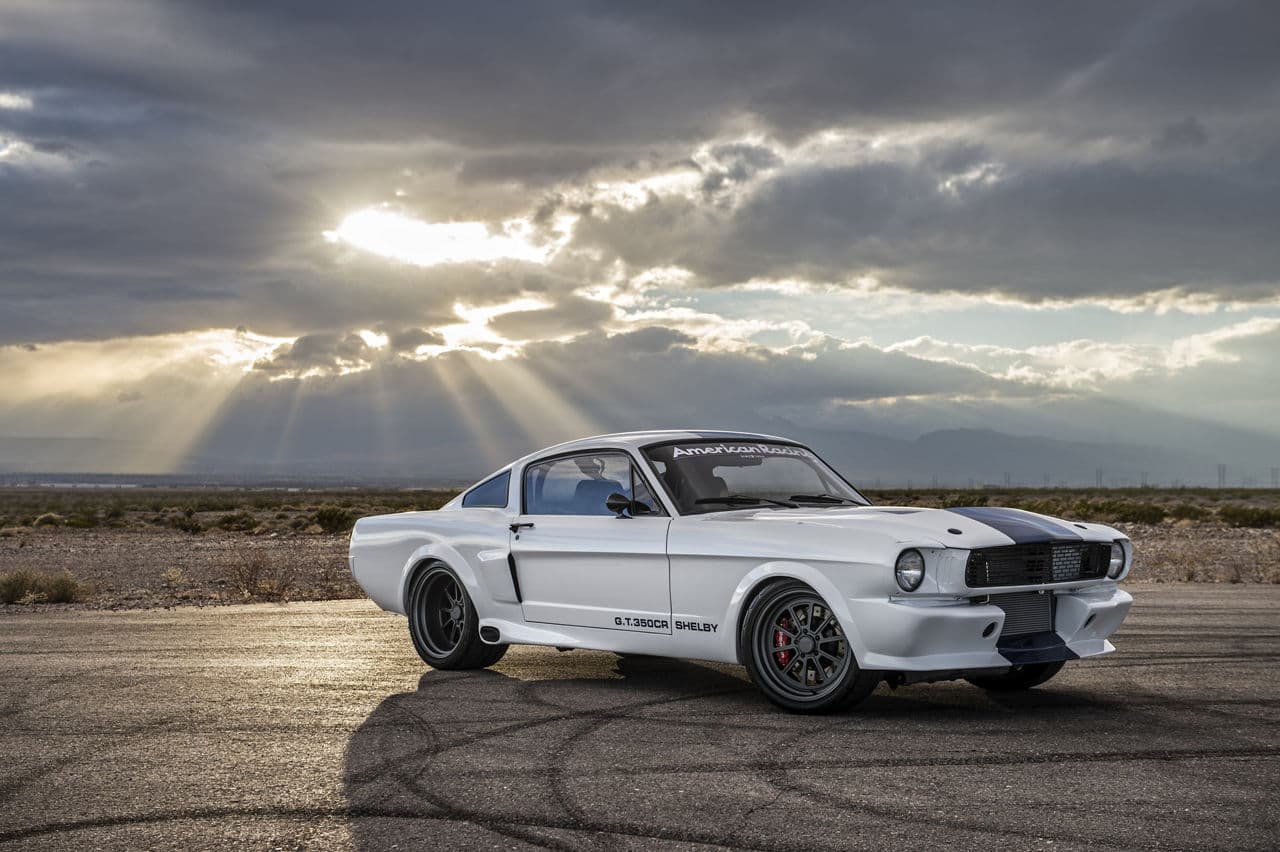 Interior of 1965 Ford Mustang with wheels