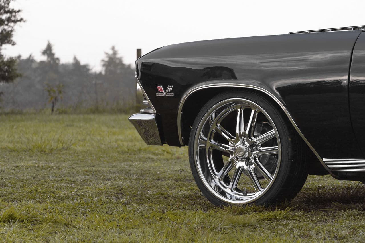 Interior of 1966 Chevrolet Chevelle with wheels