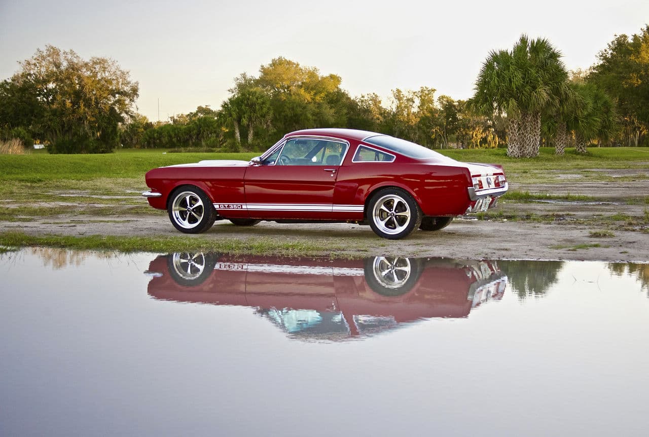 Front view of 1966 Ford Mustang GT500 with wheels