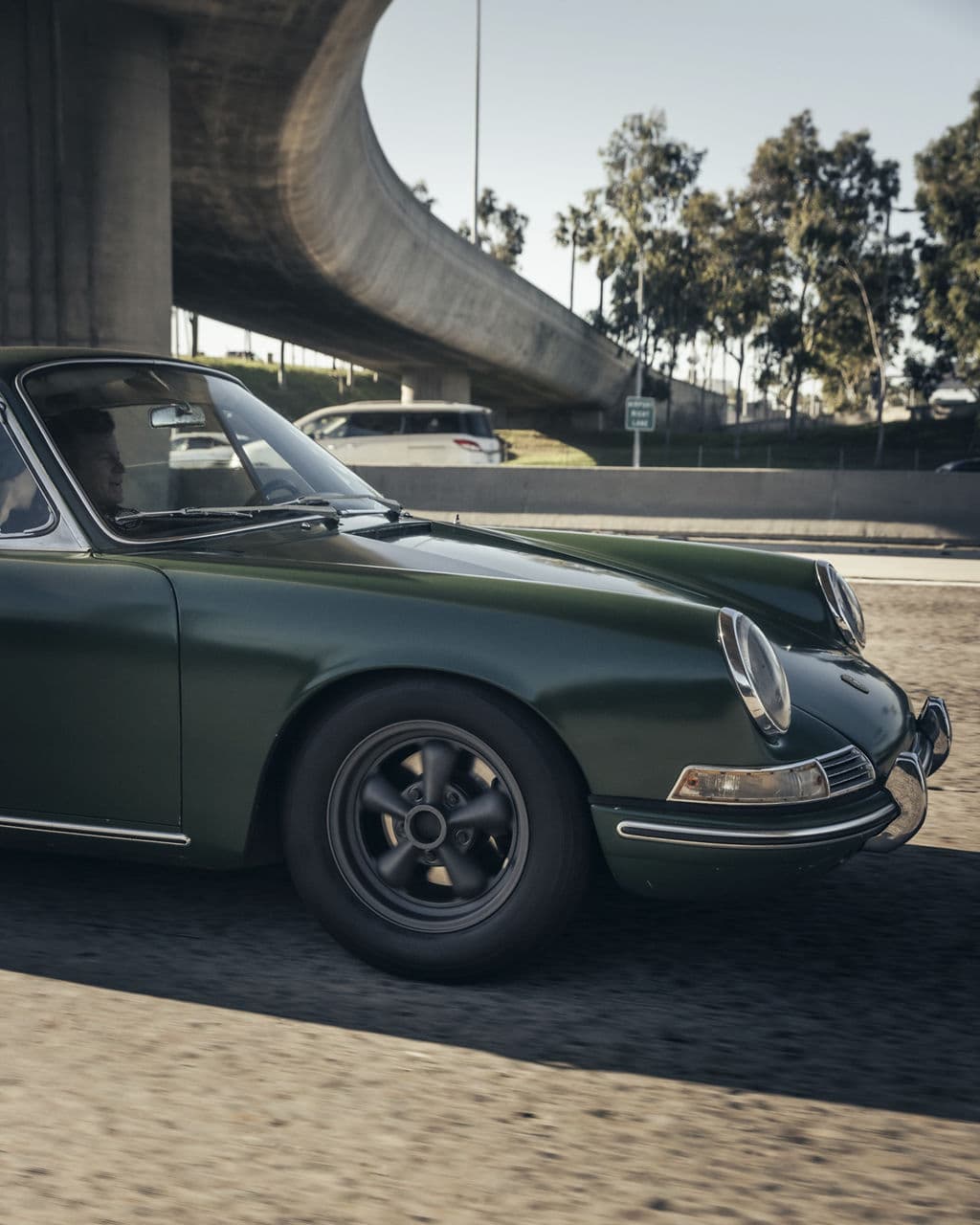 Detail view of 1966 Porsche 912 with vehicle wraps
